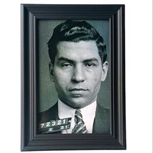 Lucky Luciano Mobster mugshot wise guy mob framed photo print Mobster.Italian